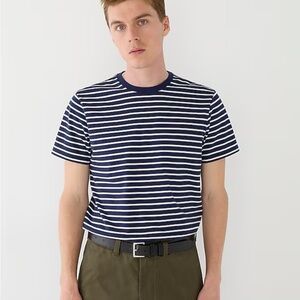 J crew Cotton T-shirt in stripe navy ivory